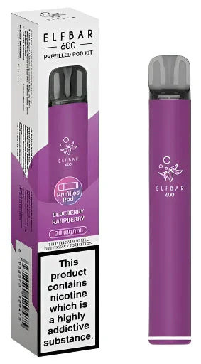 Blueberry Raspberry Elf Bar 600 Puffs 20mg Reusable Vape Pod Kit