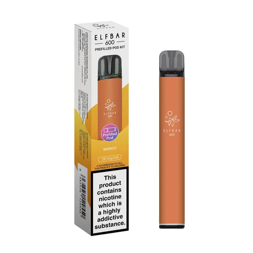 Mango Elf Bar 600 Puffs  Reusable Vape Pod Kit
