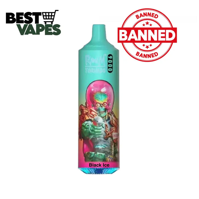 Black Ice RandM Tornado 9000 Puffs Disposable Vape