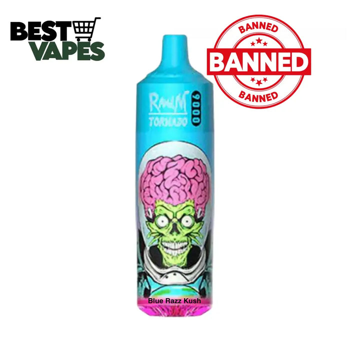 Blue Razz Kush flavour RandM Tornado 9000 Puffs Disposable Vape - Best Vapes