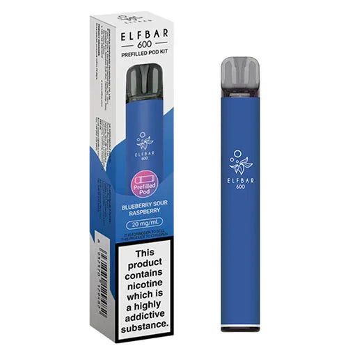 Blueberry Sour Raspberry Elf Bar 600 Puffs 20mg Reusable Vape Pod Kit