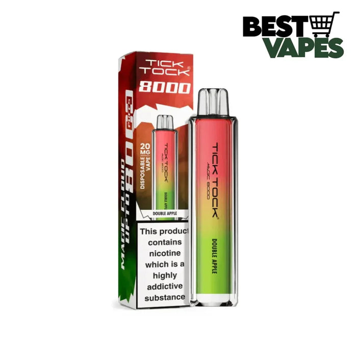 Box Of 10 Tick Tock Magic 8000 Puffs Prefilled Pod Kit | Best Wholesale Price Double Apple / Box Of 5 Electronic