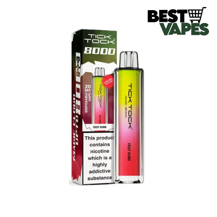 Box Of 10 Tick Tock Magic 8000 Puffs Prefilled Pod Kit | Best Wholesale Price Fruit Bomb / Box Of 5 Electronic