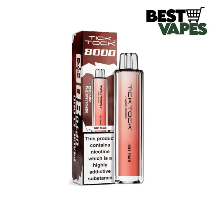 Box Of 10 Tick Tock Magic 8000 Puffs Prefilled Pod Kit | Best Wholesale Price Juicy Peach / Box Of 5 Electronic