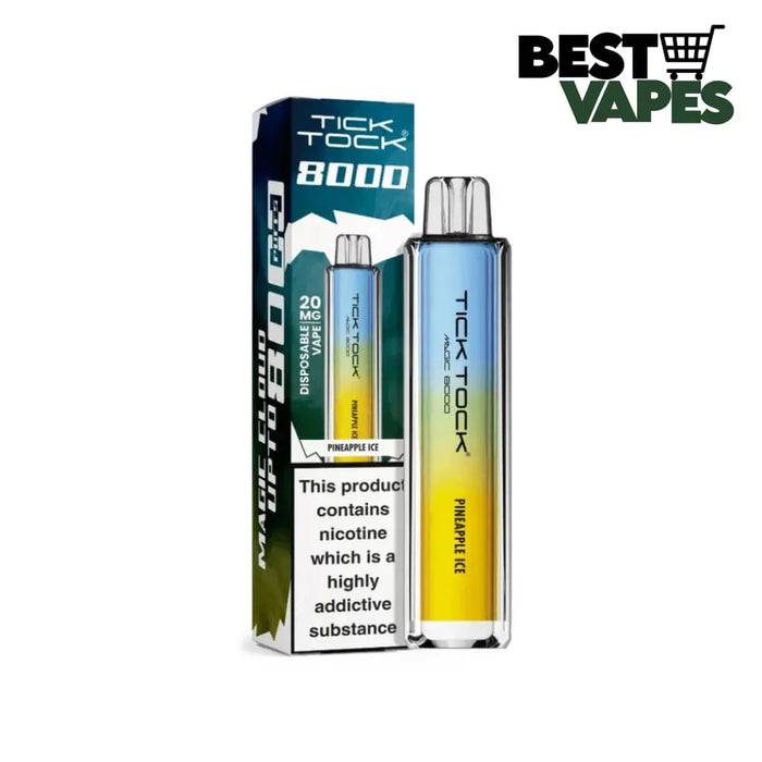 Box Of 10 Tick Tock Magic 8000 Puffs Prefilled Pod Kit | Best Wholesale Price Pineapple Ice / Box Of 5 Electronic