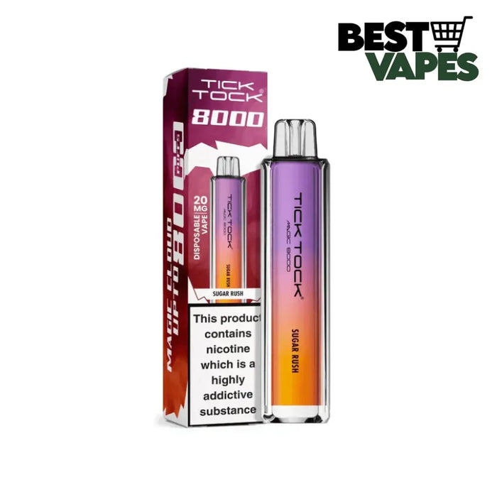 Box Of 10 Tick Tock Magic 8000 Puffs Prefilled Pod Kit | Best Wholesale Price Sugar Rush / Box Of 5 Electronic