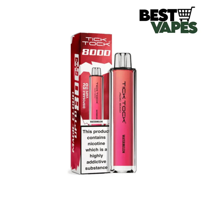Box Of 10 Tick Tock Magic 8000 Puffs Prefilled Pod Kit | Best Wholesale Price Watermelon / Box Of 5 Electronic