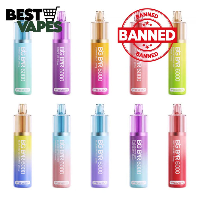 Box of 5’s Feoba Big Bar 6000 puffs Disposable vape// full Range
