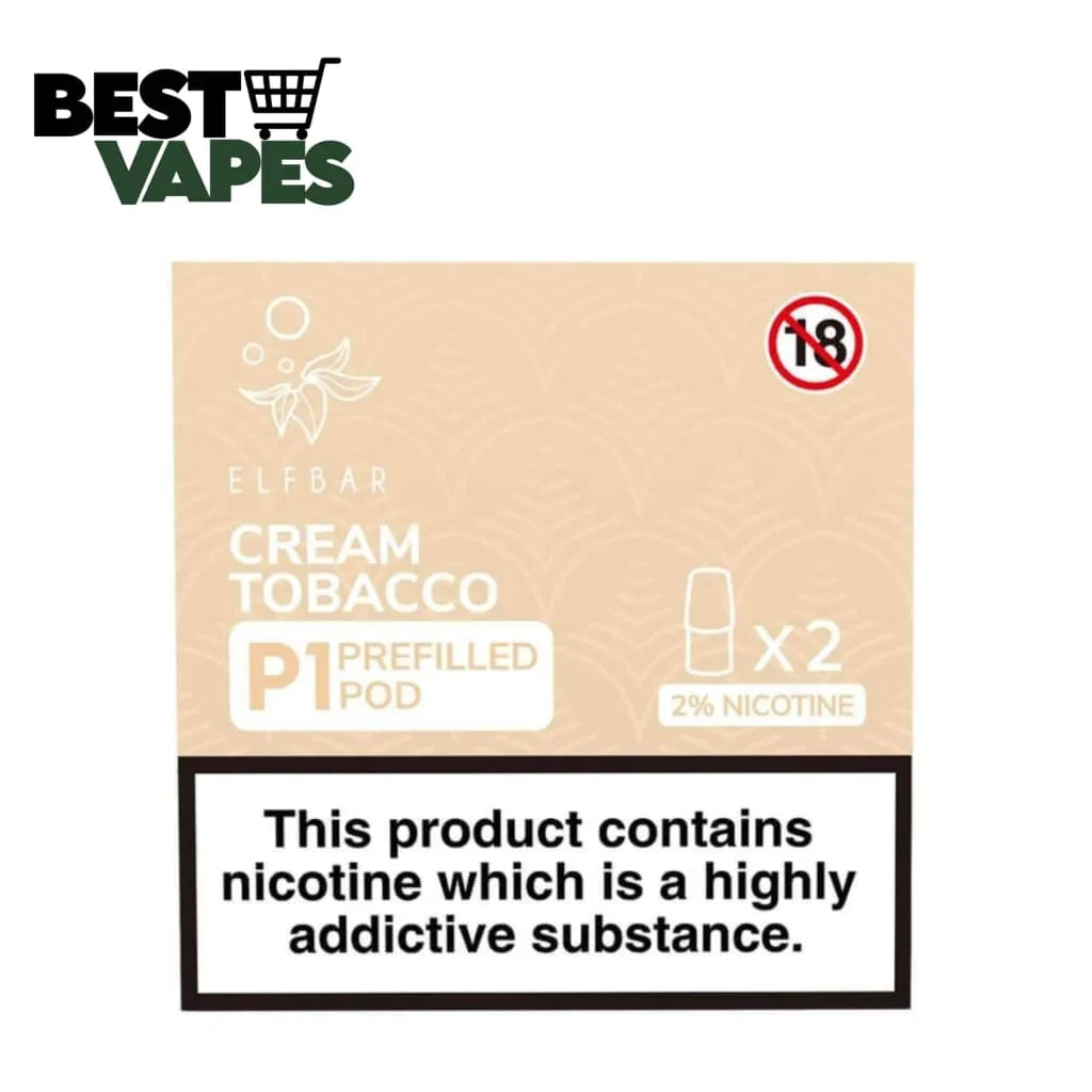 vape mit 40000 zügen Snow (Cream) Tobacco ElfLiq Nic Salt BOX OF 10 main image 0
