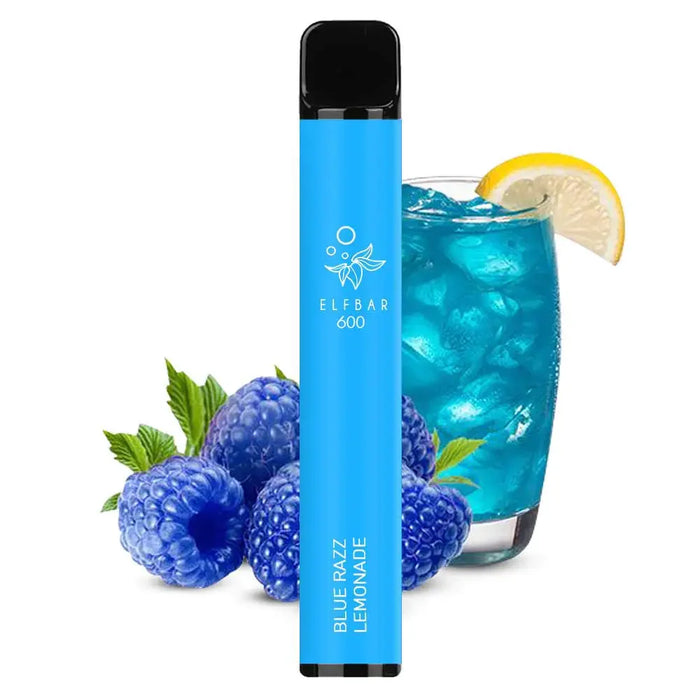 Blue Razz Lemonade Elf Bar 600 Puffs 20mg Reusable Vape Pod Kit