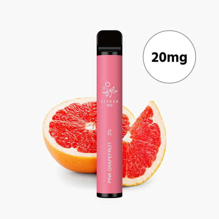 Pink Grapefruit Elf Bar 600 Puffs 20mg Reusable Vape Pod Kit