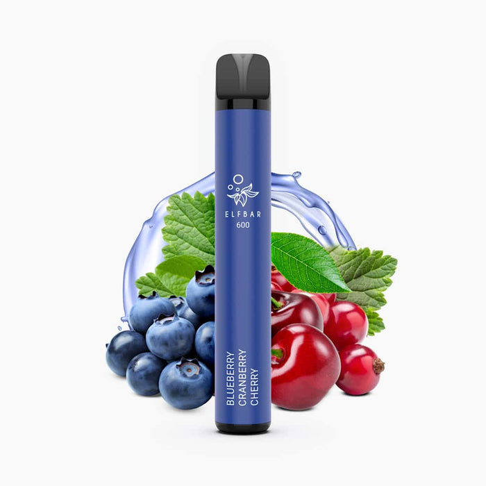Blueberry Cranberry Cherry Elf Bar 600 Puffs 20mg Reusable Vape Pod Kit