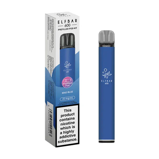Mad Blue Elf Bar 600 Puffs 20mg Reusable Vape Pod Kit