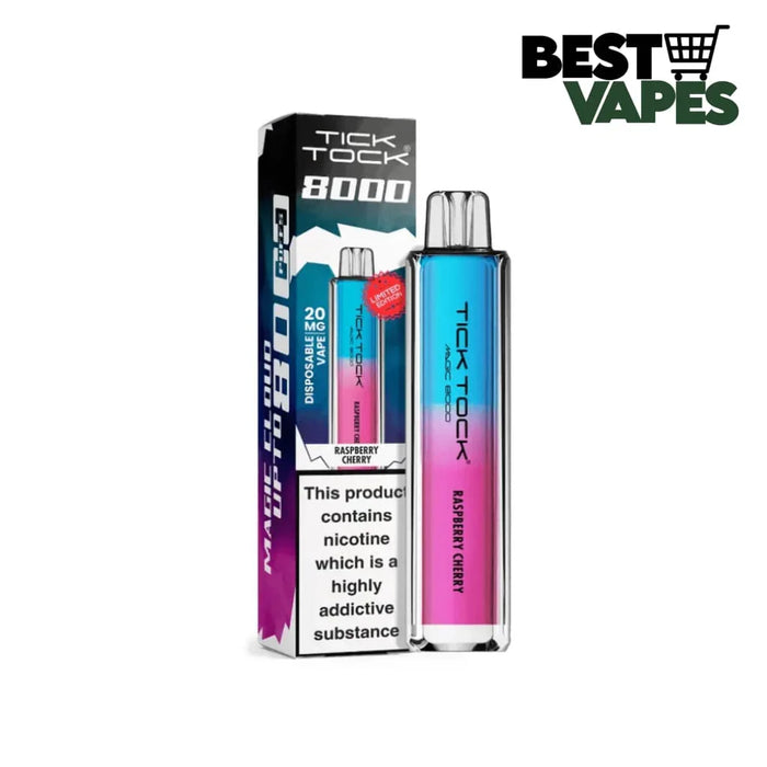 Tick Tock Magic 8000 Puffs Prefilled Pod Kit | Best Price To Buy Raspberry Cherry Electronic Cigarettes