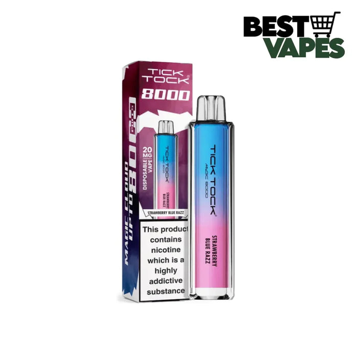 Tick Tock Magic 8000 Puffs Prefilled Pod Kit | Best Price To Buy Strawberry Blue Razz Electronic Cigarettes