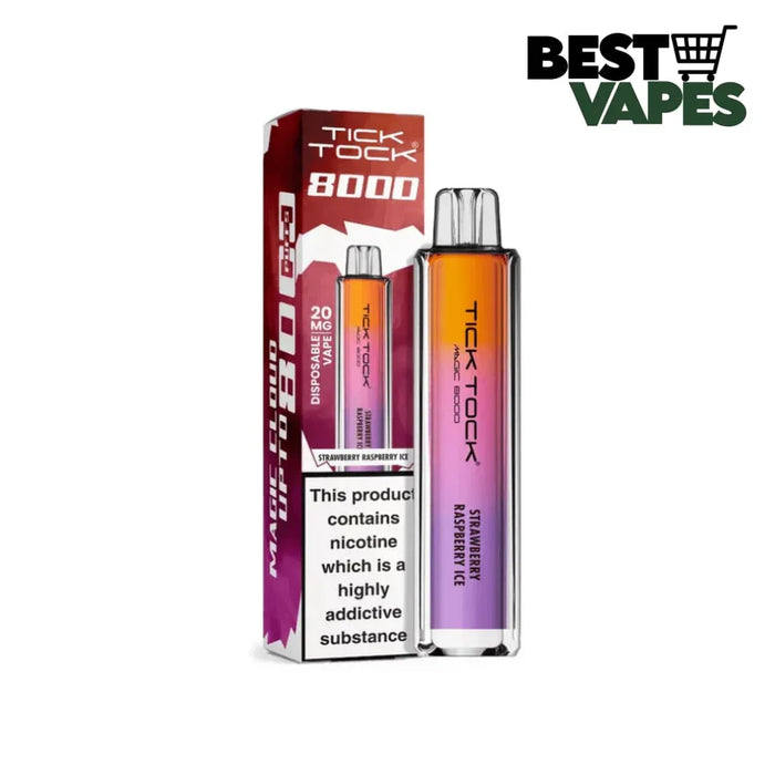 Tick Tock Magic 8000 Puffs Prefilled Pod Kit | Best Price To Buy Strawberry Raspberry Ice Electronic Cigarettes