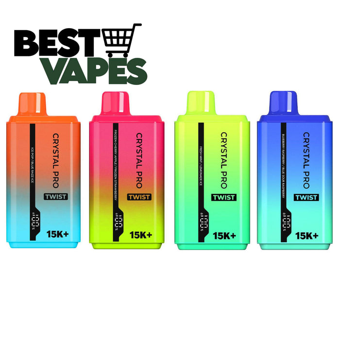 Box Of 10 Crystal Pro Twist 15000 Puffs Prefilled Vape