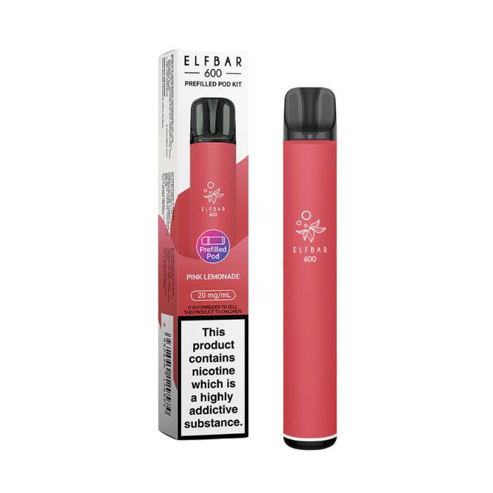 Pink Lemonade Elf Bar 600 Puffs Reusable Vape Pod Kit