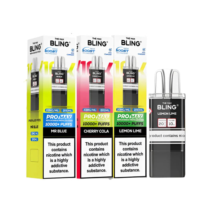 The Bling Pro Max 10000 Refill Pods – Box of 5 & Box of 10