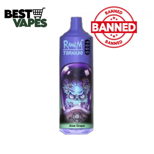 Aloe Grape RandM Tornado 9000 Puffs Disposable Vape
