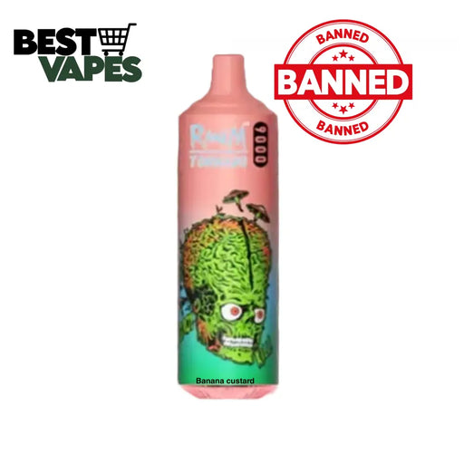 Banana custard RandM Tornado 9000 Puffs Disposable Vape