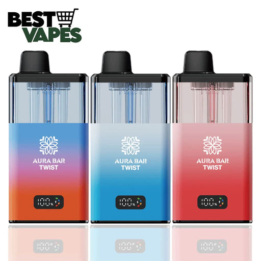 Box Of 10 Aura Bar Twist 40K Puff Reusable Disposable Vape Pod Kit | Wholesale Price Electronic Cigarettes
