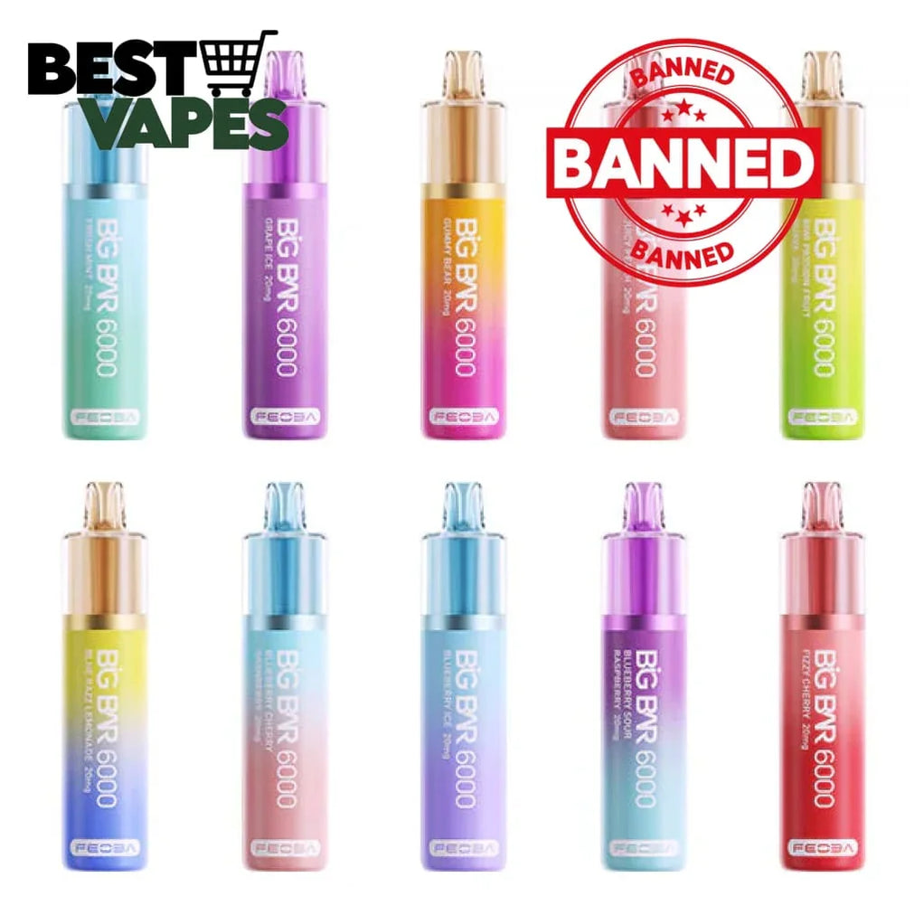 Box of 5's Feoba Big Bar 6000 puffs Prefilled vape// full Range | Multi ...