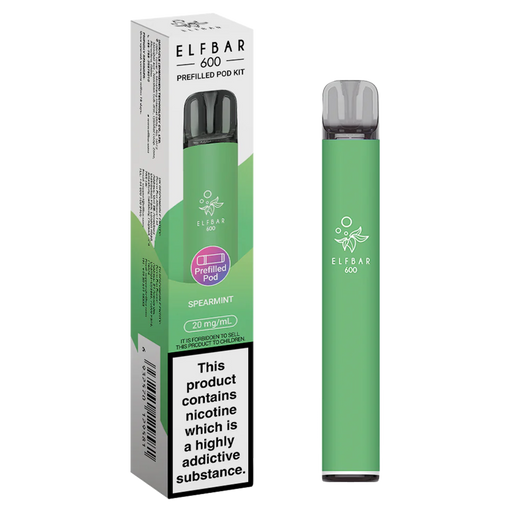 Spearmint Elf Bar 600 Puffs Reusable Vape Pod Kit