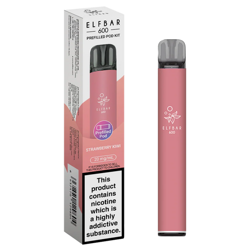 Strawberry Kiwi Elf Bar 600 Puffs Reusable Vape Pod Kit